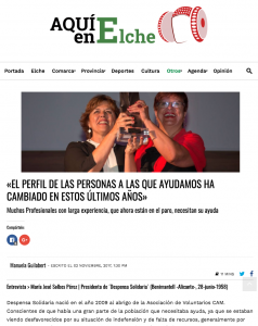 «El perfil de las personas a las que ayudamos ha cambiado en estos últimos años» AQUÍ en Elche