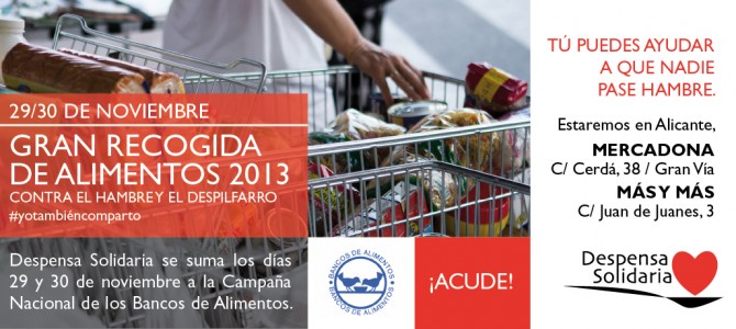29 y 30 Noviembre – Gran recogida de alimentos