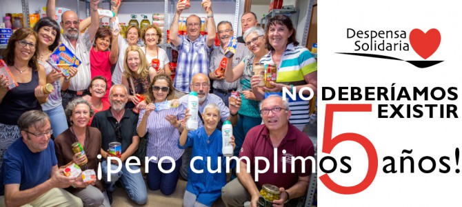 Despensa Solidaria cumple cinco años en los que ha repartido más de 285.000 kilos de alimentos para más de 14.000 personas