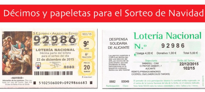 Lotería de Navidad solidaria a beneficio de Despensa Solidaria